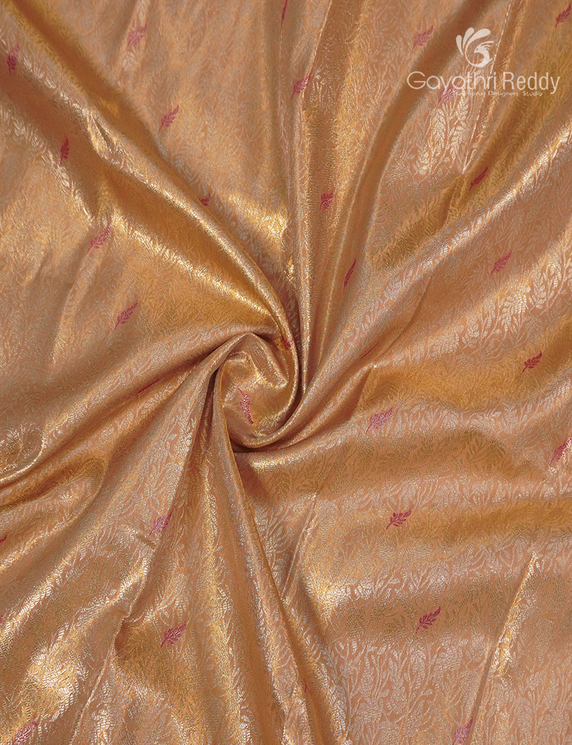Semi Kanchipuram Silk Saree in Rose Gold and Pink