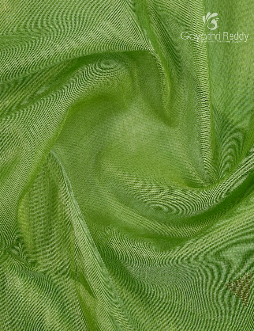 Pure Chanderi Sico in Parrot Green