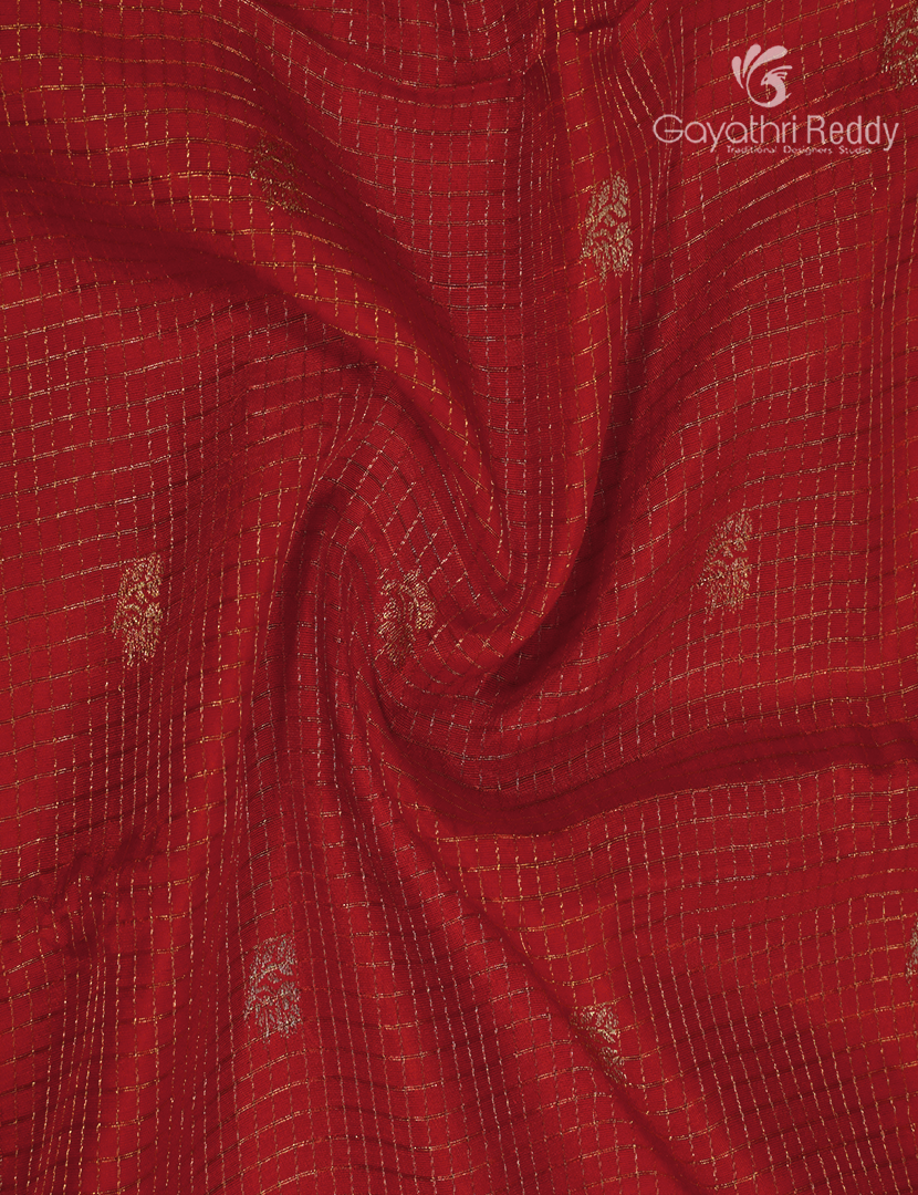 Semi Mysore Crepe Saree in Bridal Red