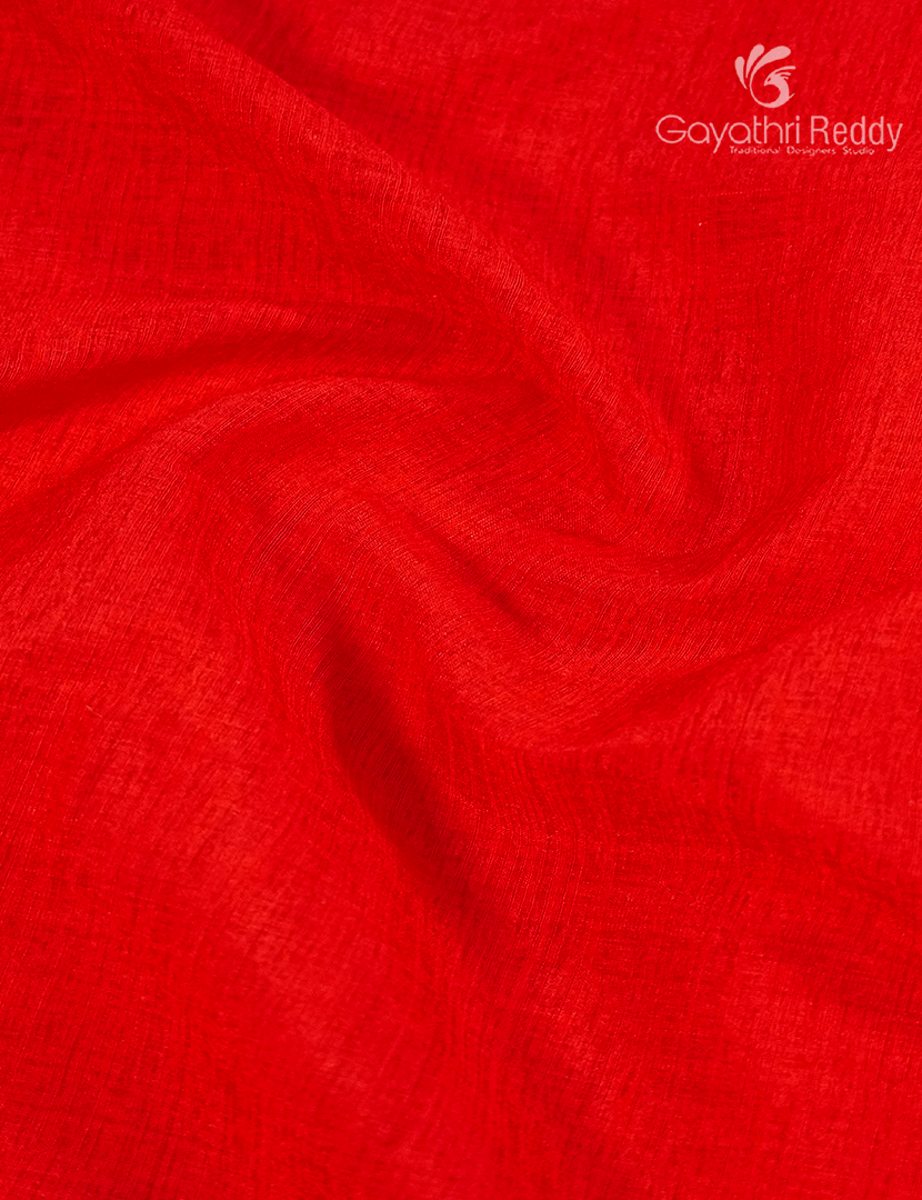 Semi Tussar Saree in Red