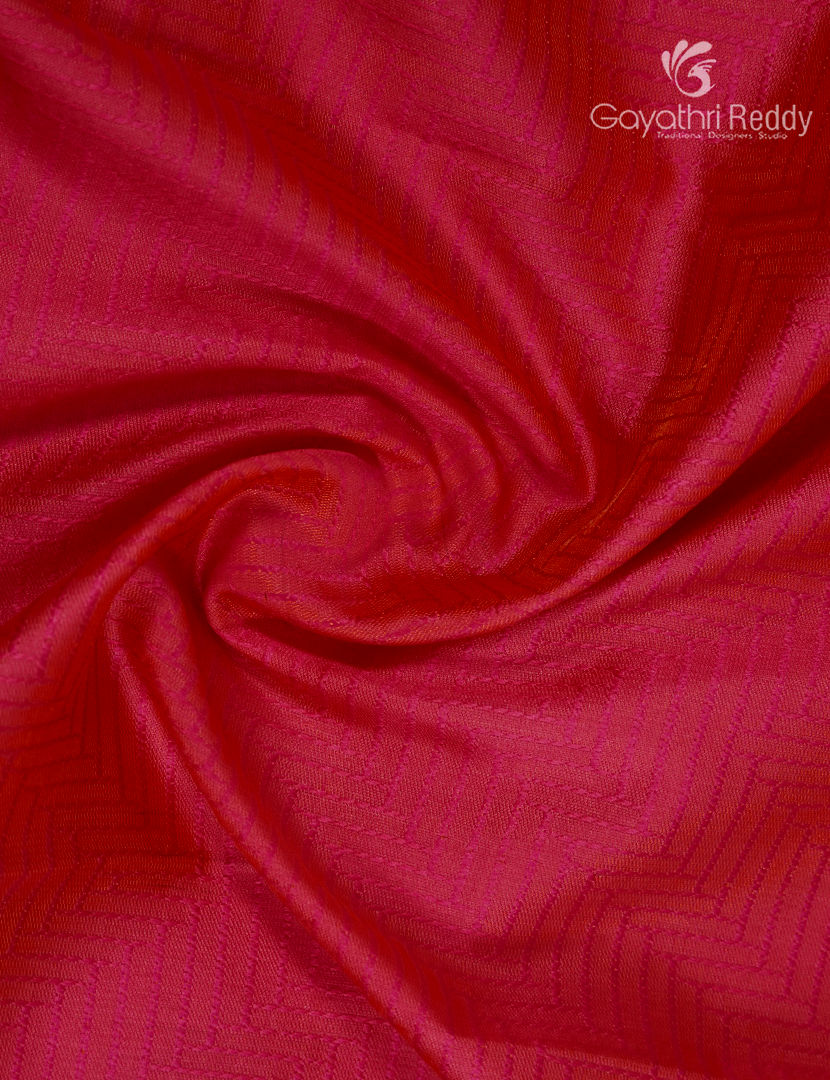 Semi Katan Silk Saree in Rose Pink and Red