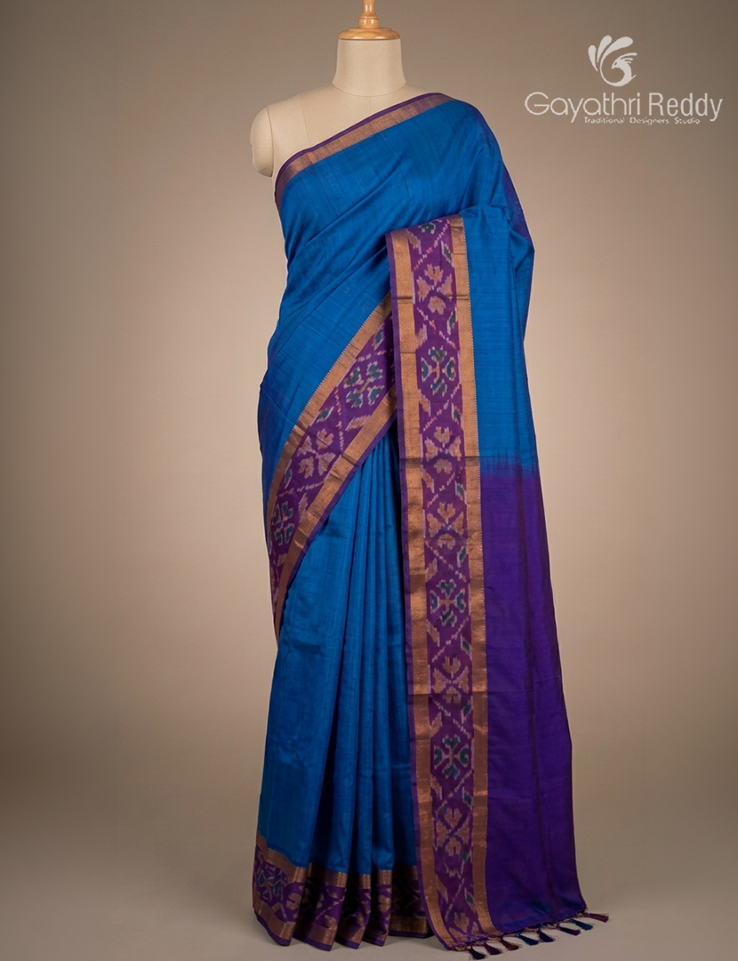 Pure Uppada Silk Saree in Blue and Royal Blue