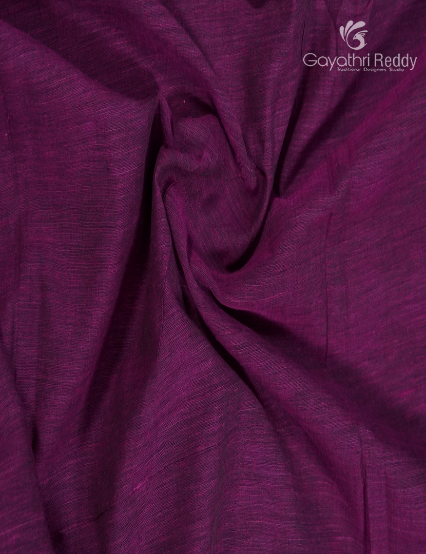 Jamdani Cotton Saree in Deep Magenta