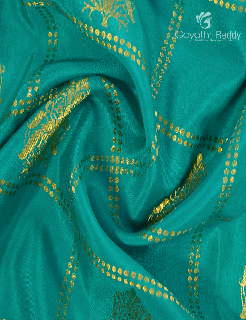 Pure Mysore Silk Saree in Aqua Green