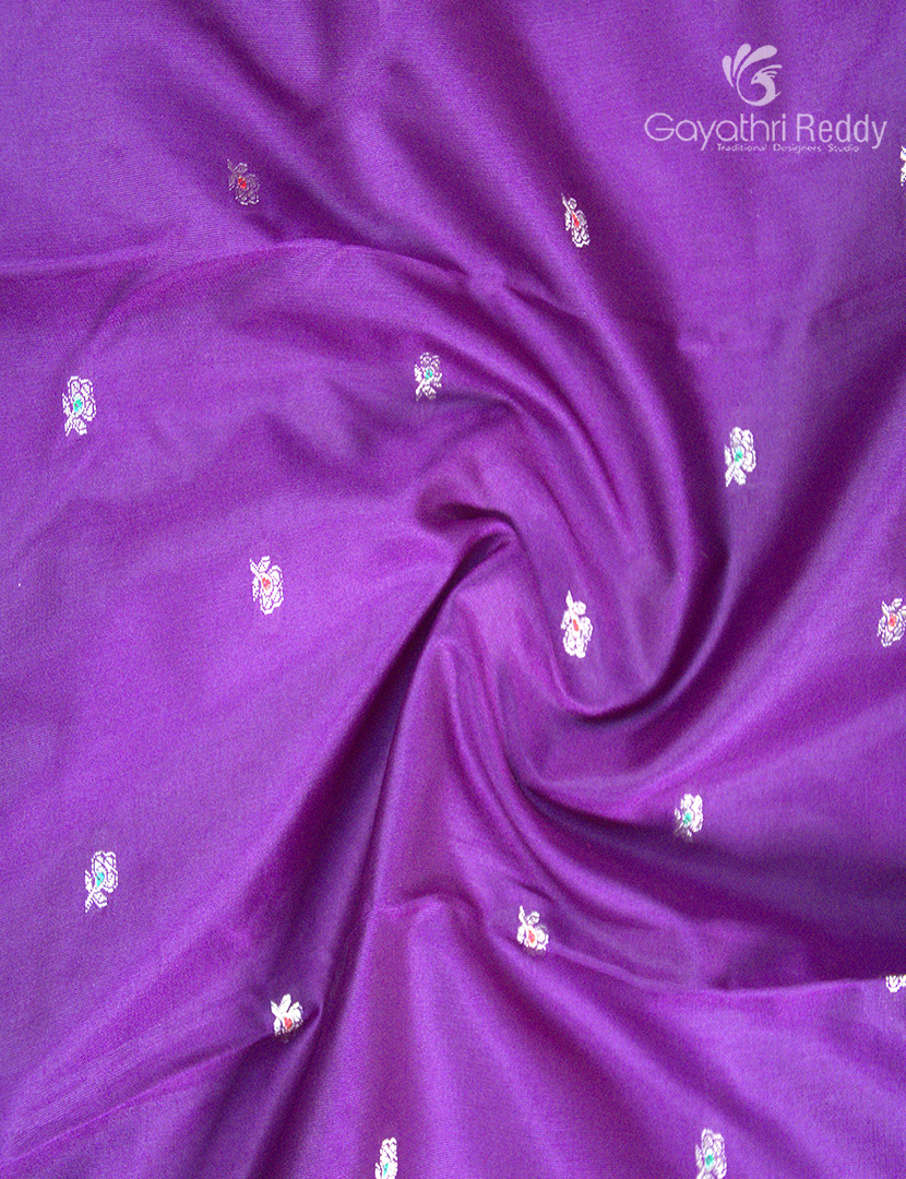 Semi Banaras Katan Silk Saree in Deep Violet