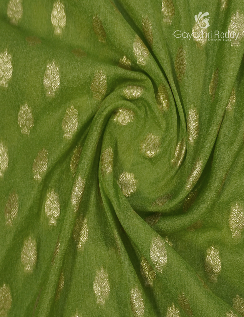 Banaras Georgette Saree in Leaf Green