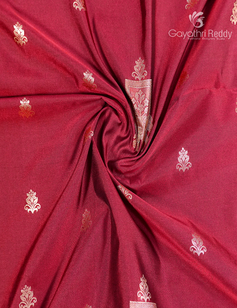 Soft Silk Saree in Deep Berry Red