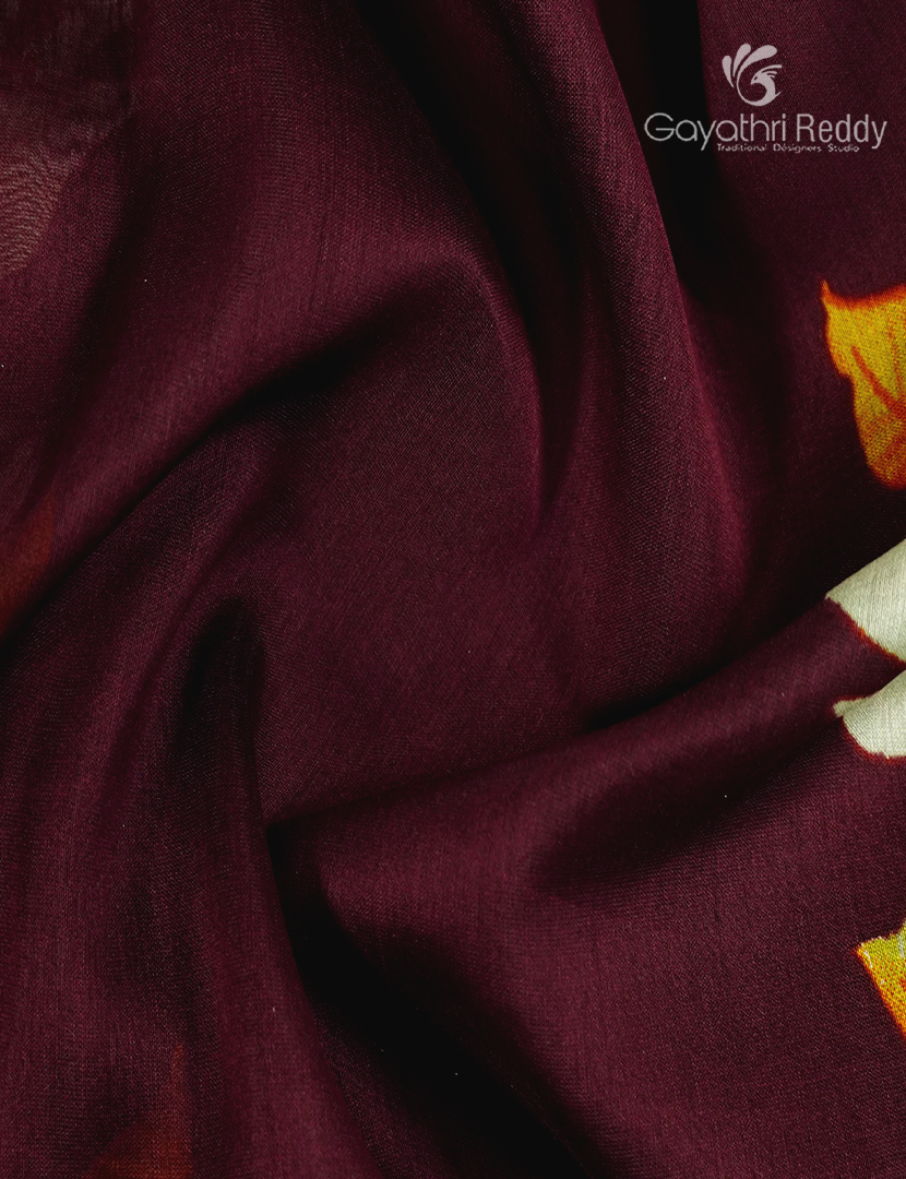 Pure Maheshwari Silk Saree in Brown and Pastel Sea Blue