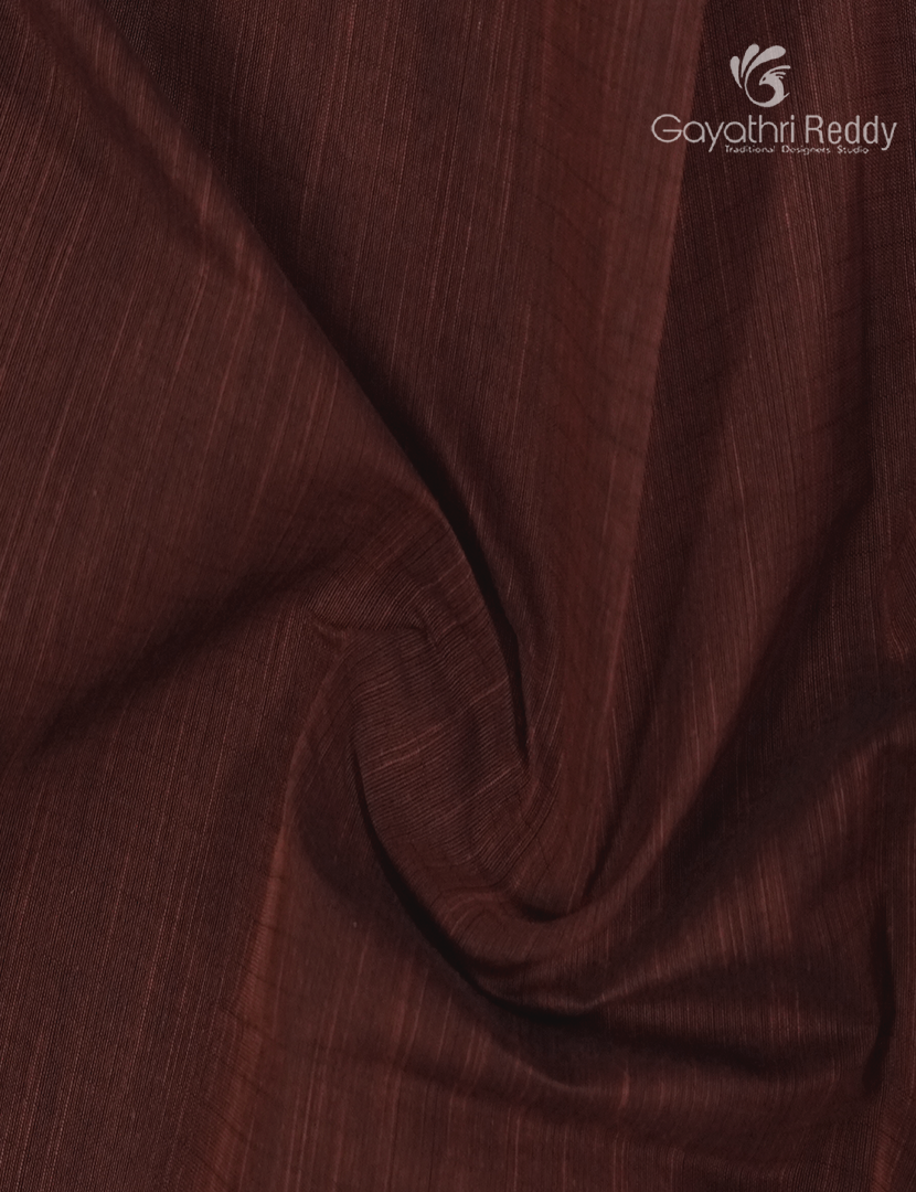Pure Handloom Cotton Saree in Brown