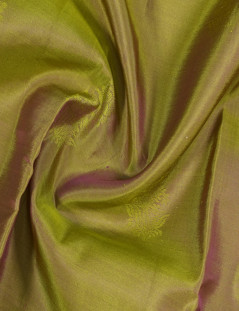 Pure Kanchipuram Silk Vintage Mehendi Green and Deep Pink