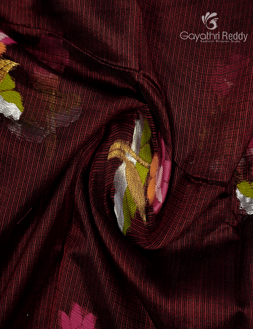 Pure Silk Kota Saree in Brown