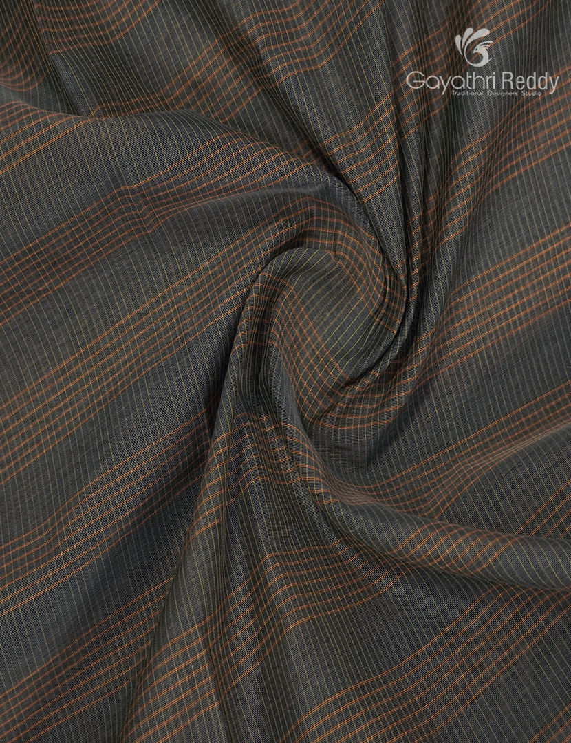 Semi Ikat Sico Saree in Olive Grey