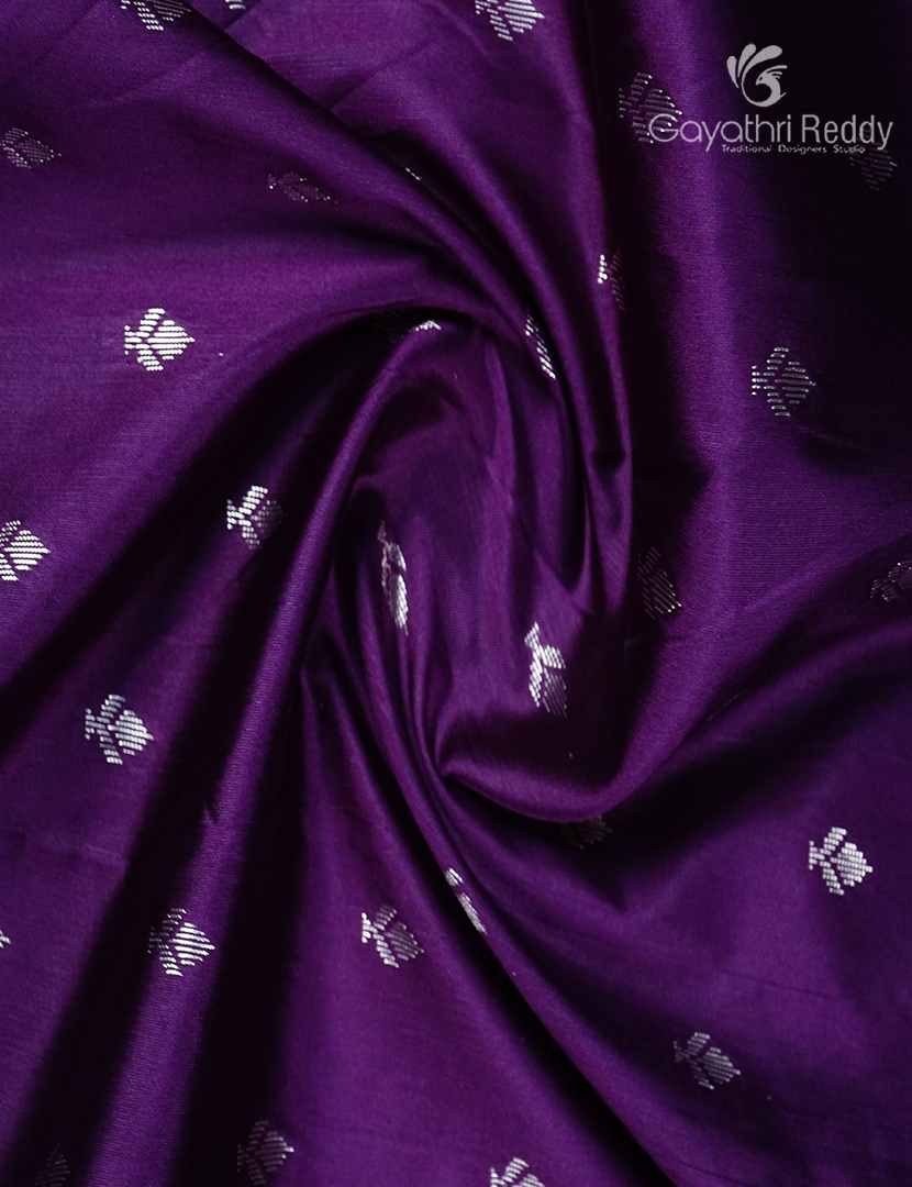 Semi Banaras Katan Silk Saree in Deep Purple and Red
