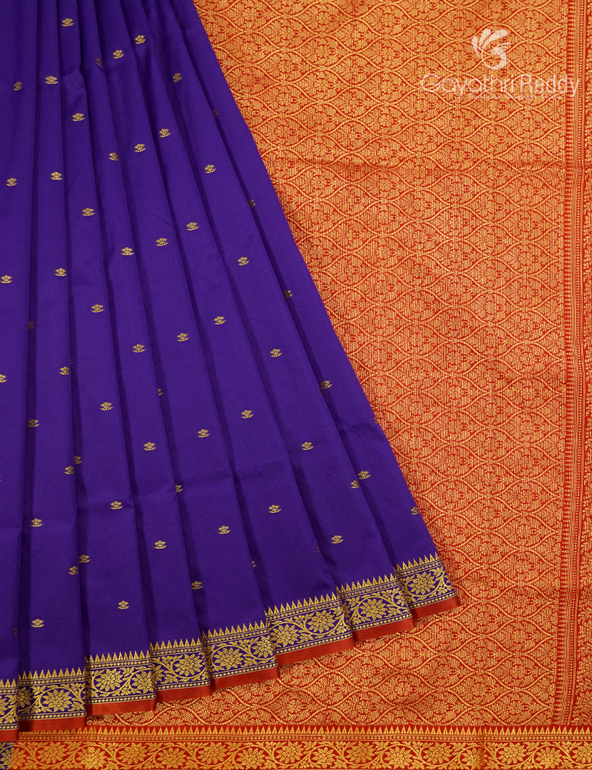 Semi Katan Silk Saree in Deep Purple