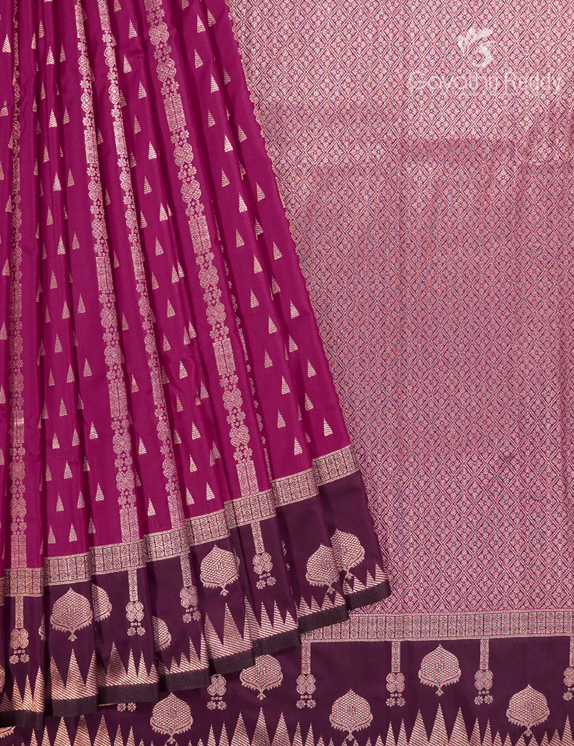 Semi Kanchipuram Art Silk Saree in Magenta