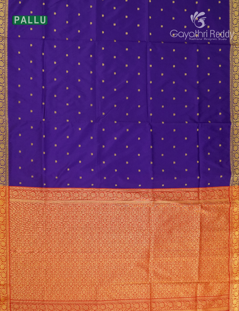 Semi Katan Silk Saree in Deep Purple