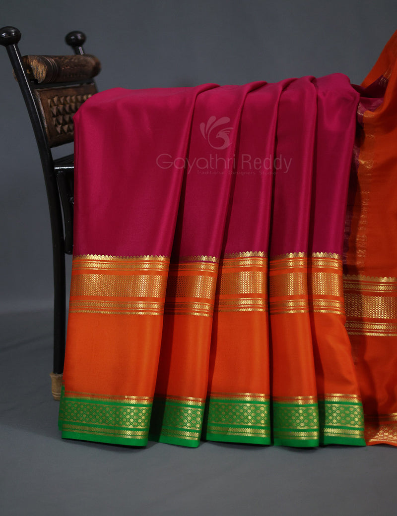 Fashion Vibes KSIC Quality 100gsm Pure Mysore Crepe Silk Saree (Yellow and  Red): Buy Online at Best Price in UAE - Amazon.ae