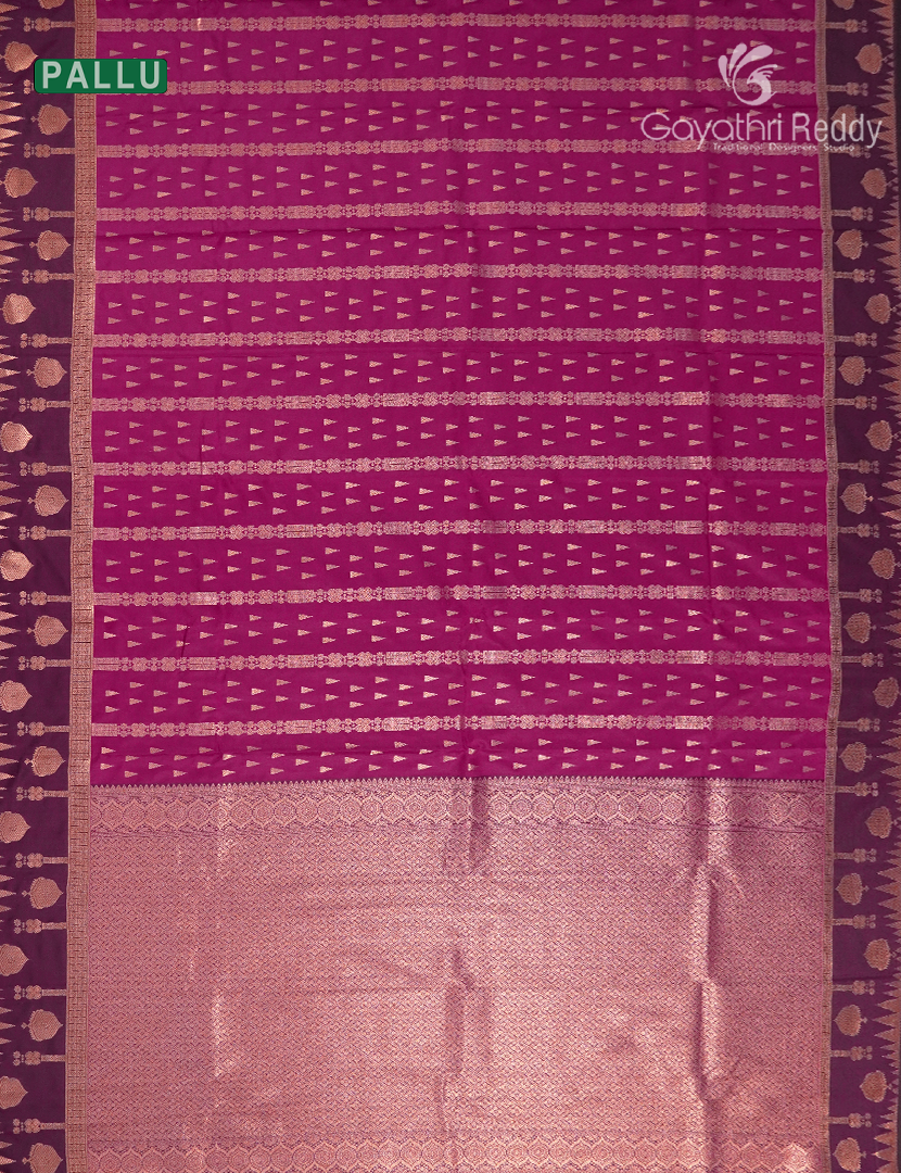 Semi Kanchipuram Art Silk Saree in Magenta