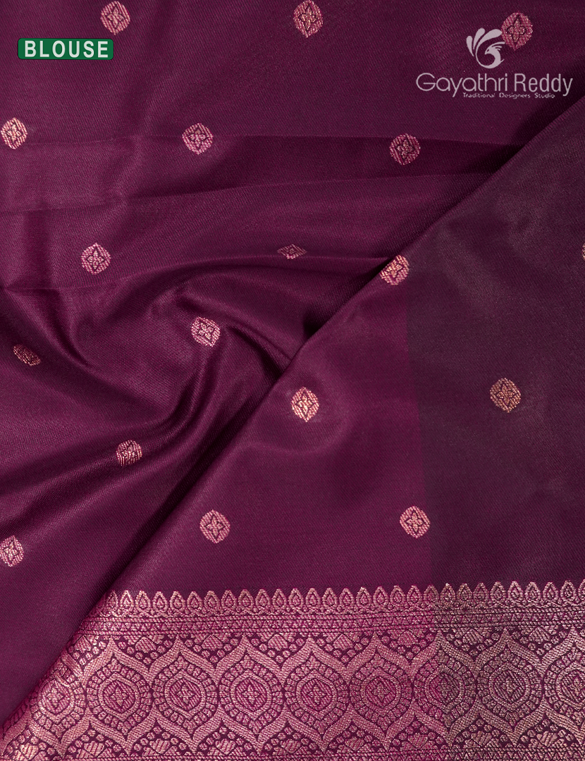 Semi Kanchipuram Art Silk Saree in Magenta