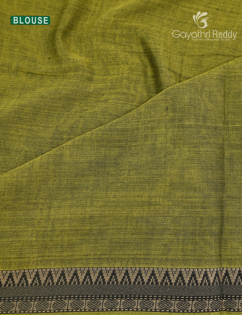 Pure Narayanpet Cotton Saree in Leaf Green