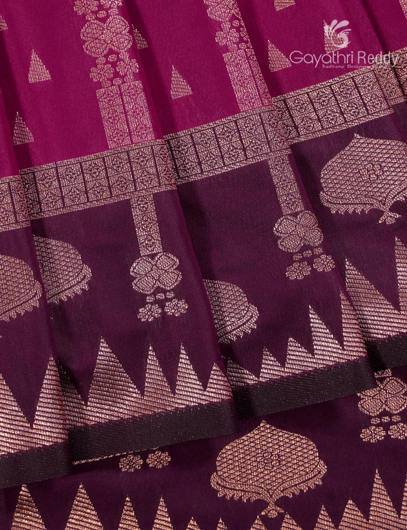 Semi Kanchipuram Art Silk Saree in Magenta