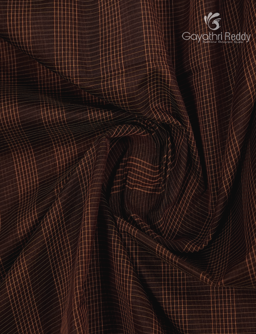 Semi Ikat Sico Saree in Brown
