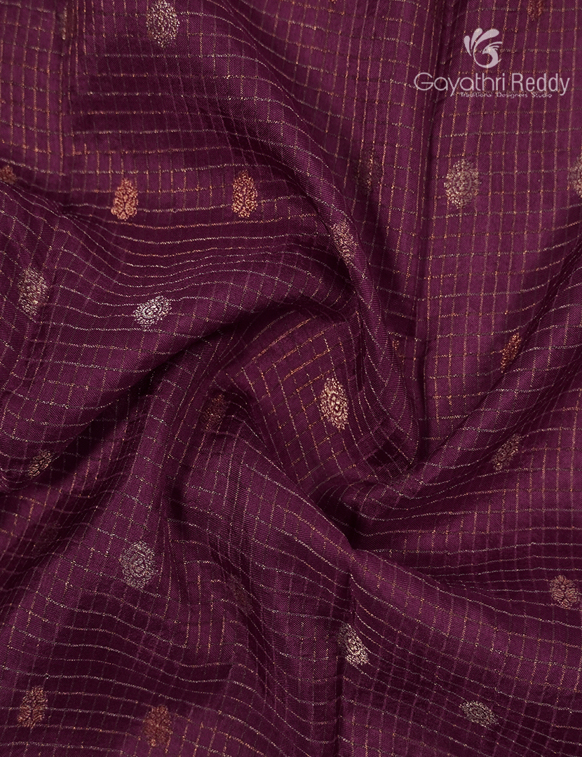 Semi Mysore Crepe Saree in Jamun