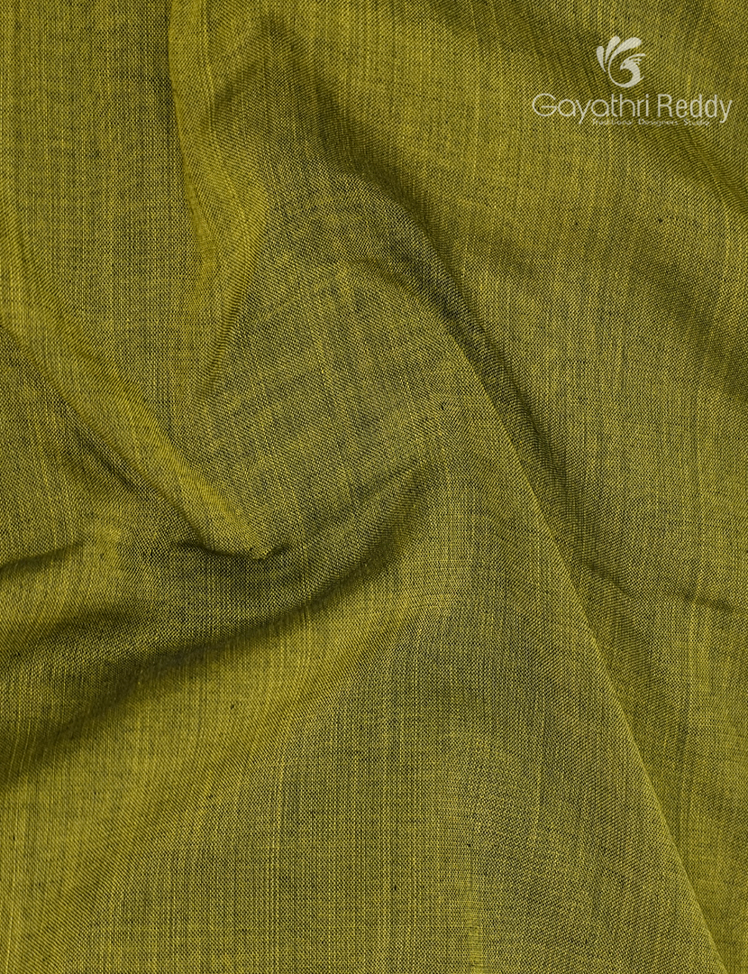 Pure Narayanpet Cotton Saree in Leaf Green