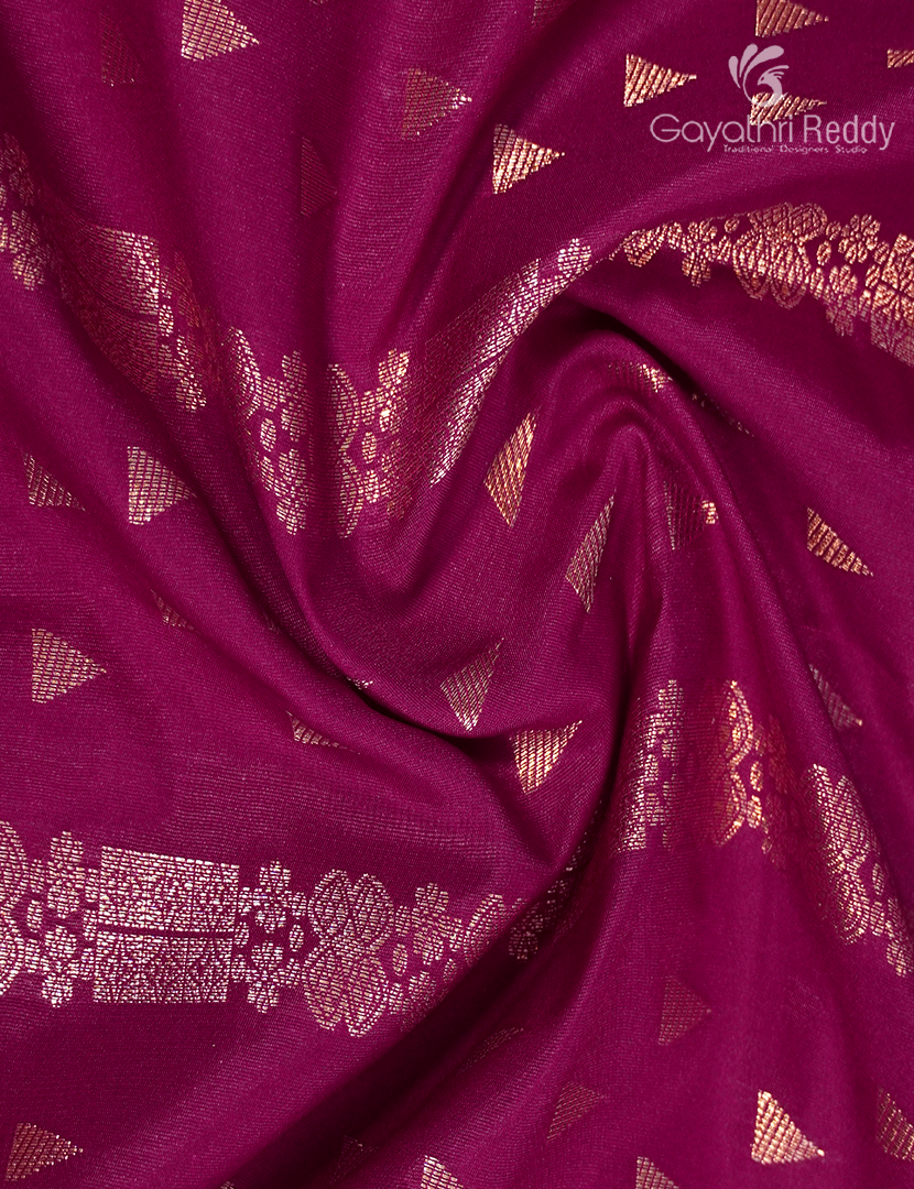 Semi Kanchipuram Art Silk Saree in Magenta