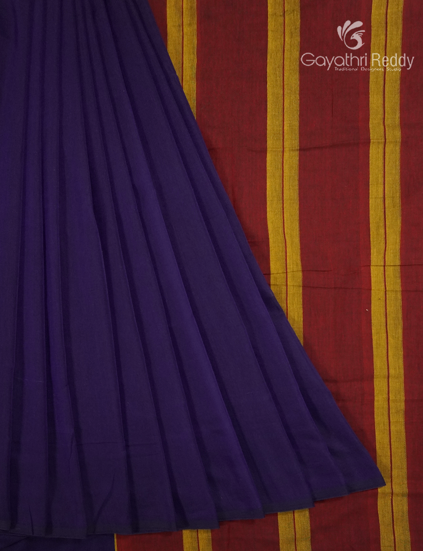 Pure Narayanpet Cotton Saree in Deep Violet