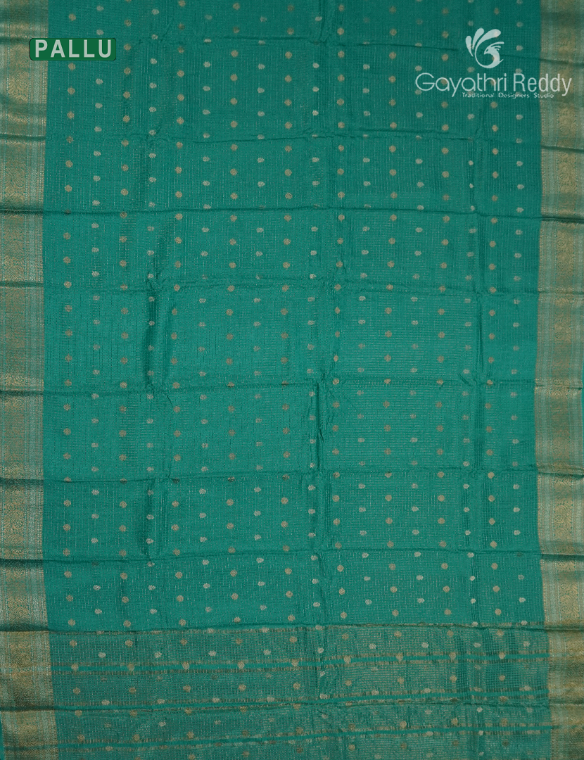 Semi Mysore Crepe Saree in Sea Green