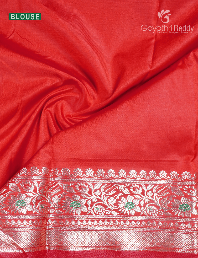 Semi Banaras Katan Silk Saree in Red