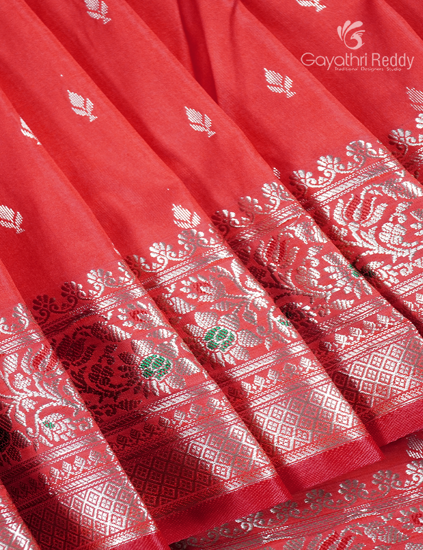 Semi Banaras Katan Silk Saree in Red