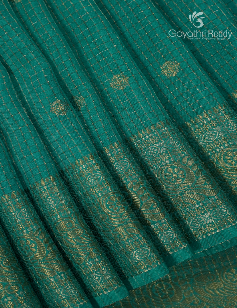 Semi Mysore Crepe Saree in Sea Green