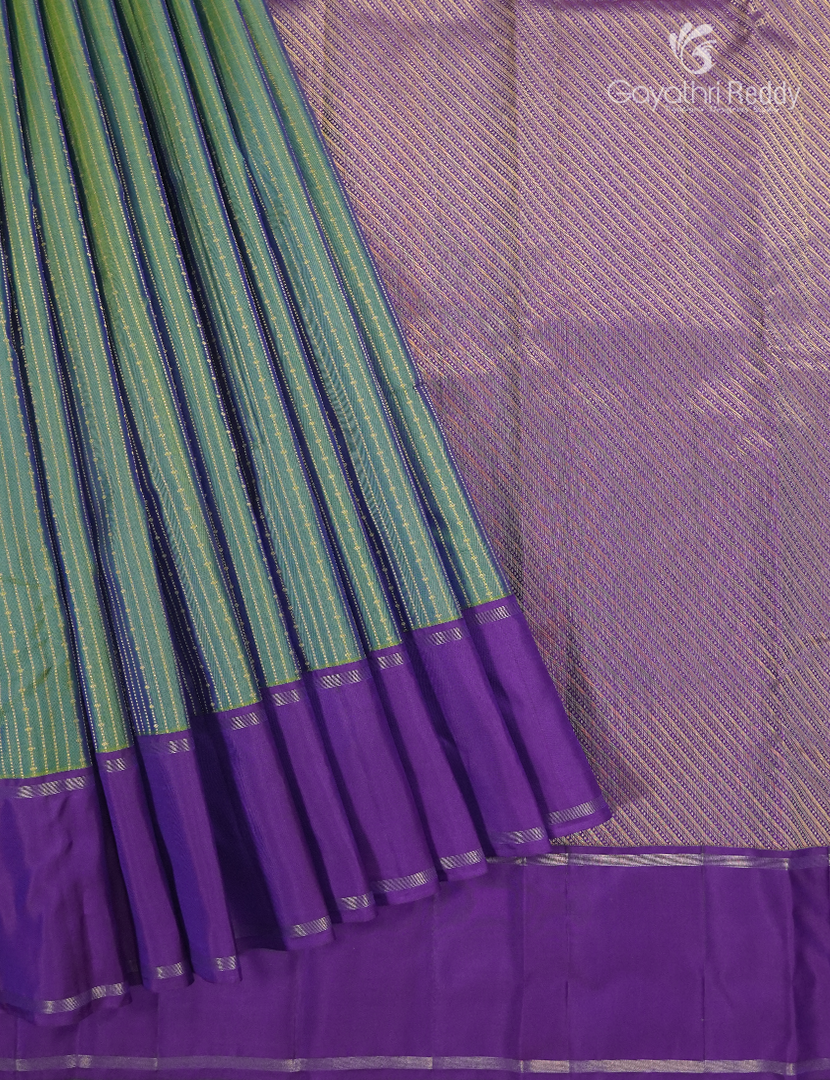 Pure Kanchi Vintage Saree in Grey and Violet