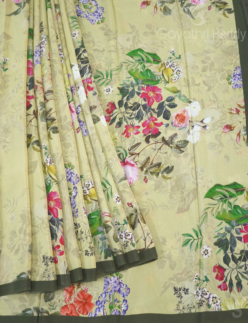 PURE CRAPE PRINTED SAREE-PCP8