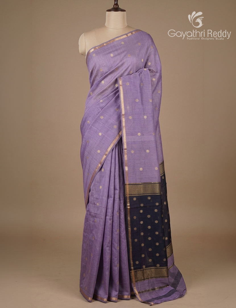 Kanchipuram Sico Saree in Lavender and Deep Blue