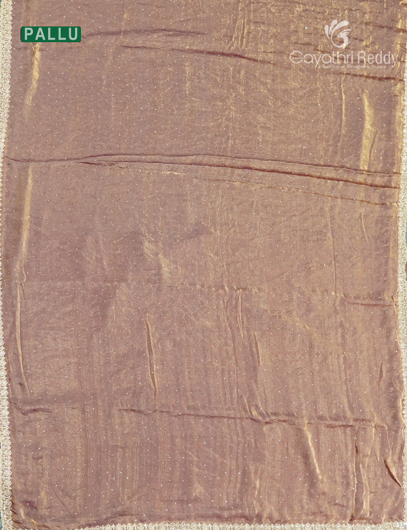 Tissue Fancy Saree in Rose Gold