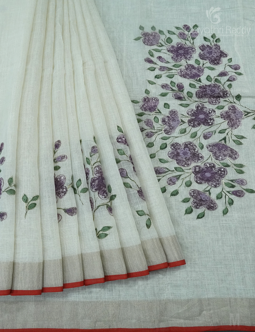PURE LINEN SAREE-L1352