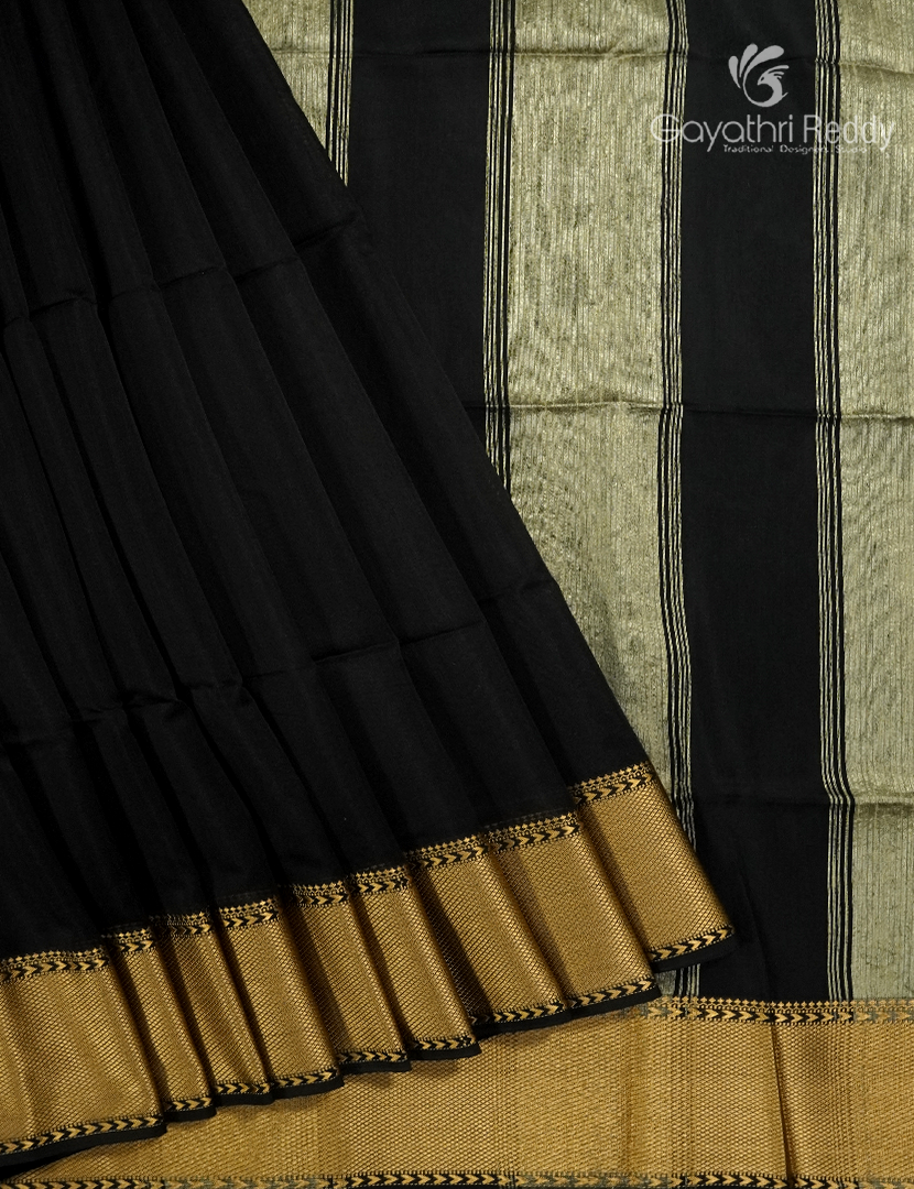 Pure Chanderi Sico Saree in Black