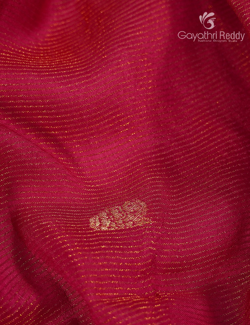 Semi Mysore Crepe Saree in Rani Pink and  Black