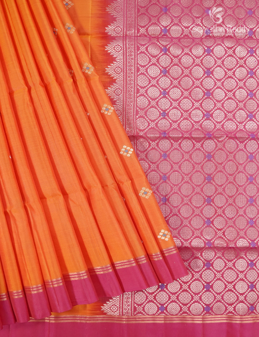 Light weight Kanchipuram Silk Saree in Orange