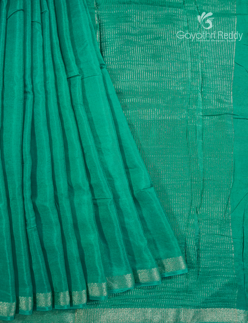 Semi Mysore Crepe Saree in Sea Foam Green