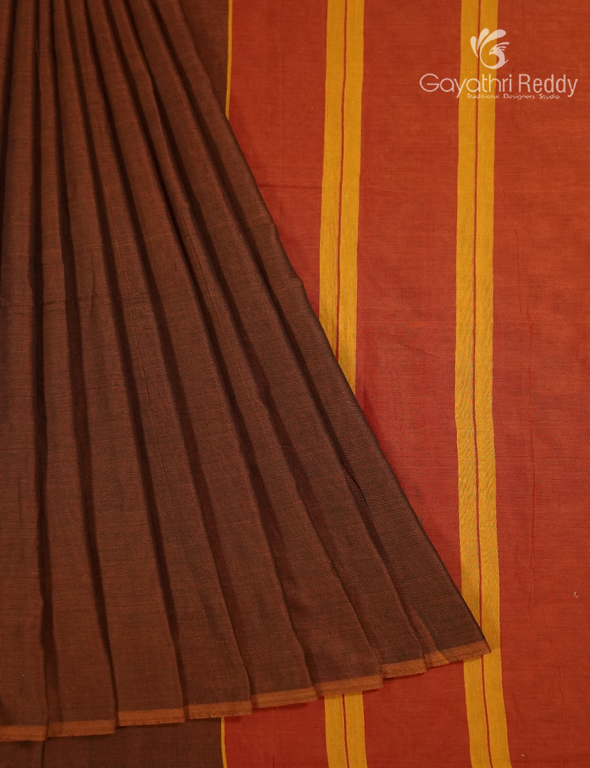 Pure Narayanpet Cotton Saree in Deep Maroon