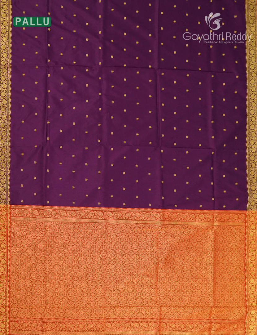 Semi Katan Silk Saree in Deep Violet