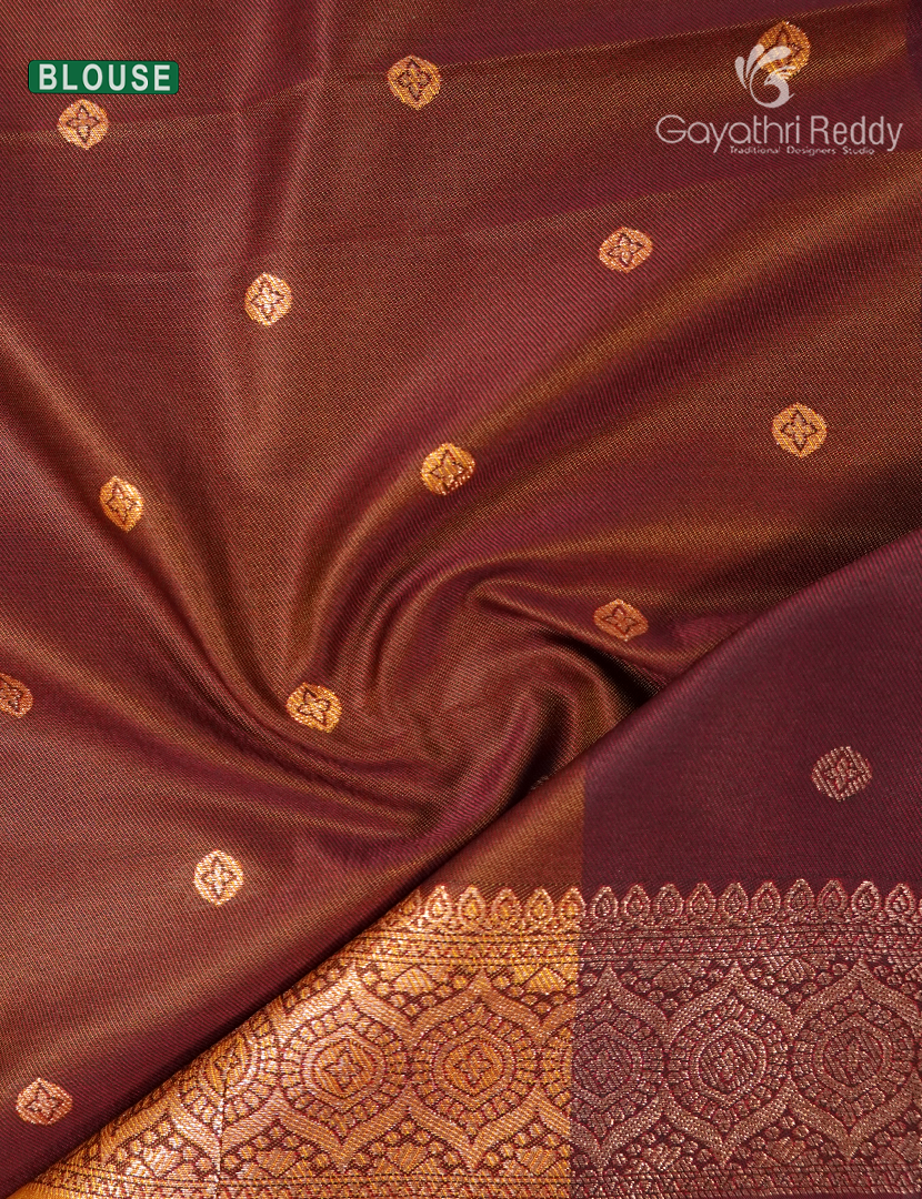 Semi Kanchipuram Art Silk Saree in Orange