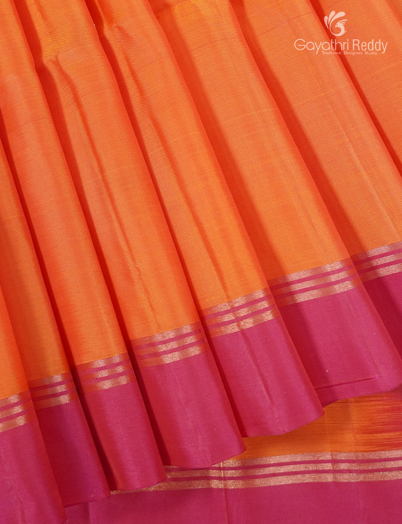 Light weight Kanchipuram Silk Saree in Orange
