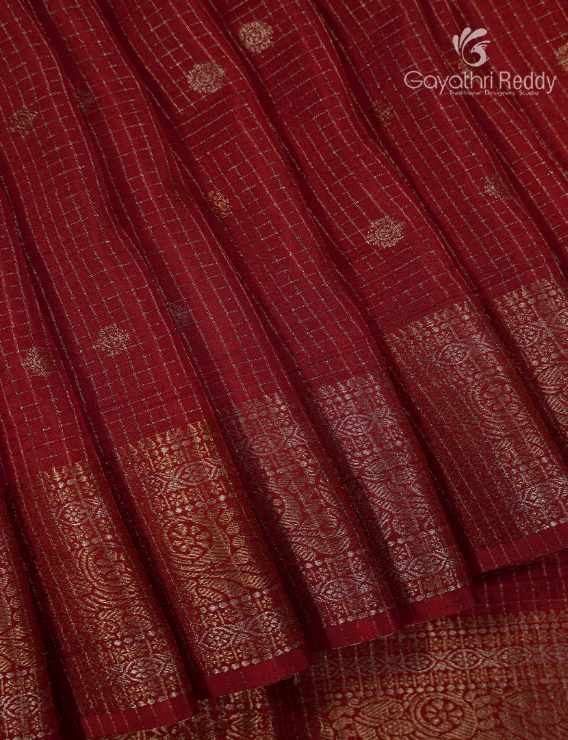 Semi Mysore Crepe Saree in Bridal Red
