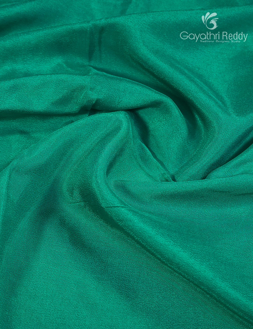 Semi Mysore Crepe Saree in Sea Foam Green
