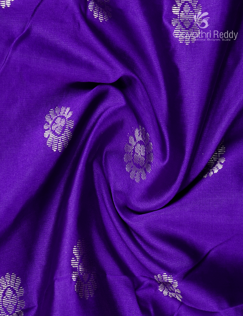 Semi Banaras Katan Silk Saree in Purple and Red